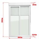 Ver imagem 7 de Porta de PVC Integrada 230x150cm com 2 Folhas e Vidro Liso Temperados Itec Brimak Branco