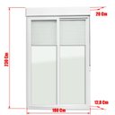 Ver imagem 7 de Porta de PVC Integrada 230x180cm com 2 Folhas e Vidro Liso Temperados Itec Brimak Branco