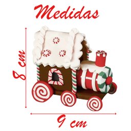 Kit 2 Enfeites Pendentes Para Árvore De Natal Trem Iluminado 9cm - 3