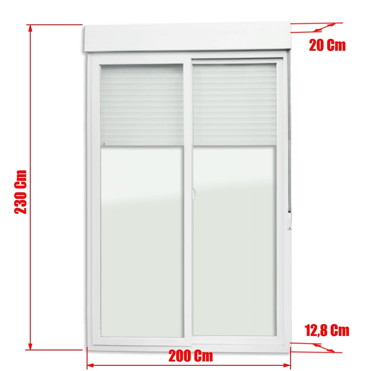 Porta de PVC Integrada 230x200cm com 2 Folhas e Vidro Liso Temperado ITEC Brimak - 7