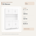 Ver imagem 3 de Cozinha Modulada Manaus 8 Portas 2 Gavetas Branco Formimóveis