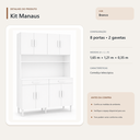 Ver imagem 4 de Cozinha Modulada Manaus 8 Portas 2 Gavetas Branco Formimóveis