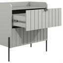 Ver imagem 6 de Mesa de Cabeceira Offwhite Industrial Retro Moriah 60cm Pés de Ferro Palito Preto