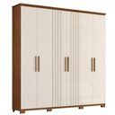 Ver imagem 1 de Guarda Roupa Casal 6 Portas 214 Cm Avila Nature Off White Henn