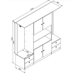 Quarto Casal com Cama Guarda Roupas e Mesas de Cabeceira 160 Tókio Art In Móveis - 6