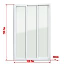 Ver imagem 5 de Porta de PVC de Correr 210x180cm com 3 Folhas e Vidro Liso Temperado Itec Brimak Branco