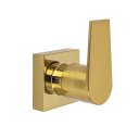 Ver imagem 1 de Acabamento Registro Chuveiro Banheiro Alavanca Aço Escovado Quadrado Dourado Brilho Padrão Deca Meta