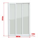 Ver imagem 6 de Porta de PVC de Correr 210x180cm com 3 Folhas e Vidro Liso Temperado com Cremona ITEC Brimak