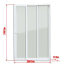 Ver imagem 7 de Porta de PVC de Correr 210x200cm com 3 Folhas e Vidro Liso Temperado com Cremona Itec Brimak Branco