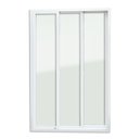 Ver imagem 1 de Porta de PVC de Correr 210x240cm com 3 Folhas e Vidro Liso Temperado Itec Brimak Branco