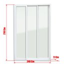 Ver imagem 6 de Porta de PVC de Correr 210x240cm com 3 Folhas e Vidro Liso Temperado Itec Brimak Branco