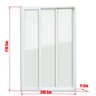 Porta de PVC de Correr 210x240cm com 3 Folhas e Vidro Liso Temperado ITEC Brimak - 6