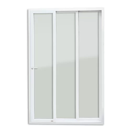 Porta de PVC de Correr 210x240cm com 3 Folhas e Vidro Liso Temperado com Cremona ITEC Brimak - 6