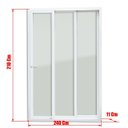 Ver imagem 7 de Porta de PVC de Correr 210x240cm com 3 Folhas e Vidro Liso Temperado com Cremona Itec Brimak Branco