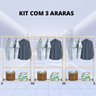 Conjunto De Três Araras Para mostruario De Roupa Com Rodinha - 1