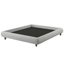Ver imagem 1 de Cama Casal Japonesa Pés Madeira 156cm Nami Bouclé Cinza Claro - Nexta Casa