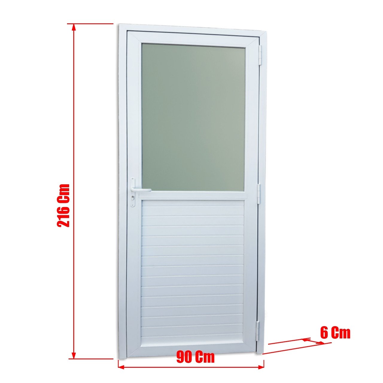 Porta de PVC Mista 216x90cm com Vidro Mini Boreal ITEC Brimak - 7