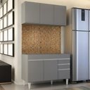 Ver imagem 2 de Armário Cozinha e Balcão para Pia 120cm Michigan Cinza - Lumil