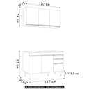 Ver imagem 4 de Armário Cozinha e Balcão para Pia 120cm Michigan Cinza - Lumil