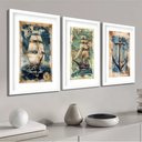 Ver imagem 2 de Kit 3 Quadros Grandes Naval 60x48cm:moldura Preta