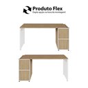 Ver mais imagens de Mesa Escrivaninha 150cm X 60cm e Armário 2 Portas F5 Office Cor:macadâmia com Branco