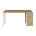 Ver imagem 5 de Mesa Escrivaninha 150cm X 60cm e Armário 2 Portas F5 Office Cor:macadâmia com Branco