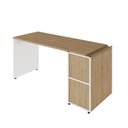 Ver imagem 4 de Mesa Escrivaninha 150cm X 60cm e Armário 2 Portas F5 Office Cor:macadâmia com Branco