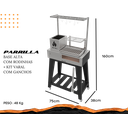 Ver imagem 2 de Churrasqueira Hotbox Parrilla - Grelha Argentina - Base Alta + Kit Tendal