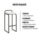 Ver imagem 4 de Kit 2 Banquetas Cozinha Altas Bancada Bar Area Gourmet Mila:Branco