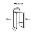 Ver imagem 3 de Kit 2 Banquetas Cozinha Altas Bancada Bar Area Gourmet Mila:Branco