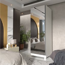Sapateira 225x63cm com Pés e Espelho Mdf - 1
