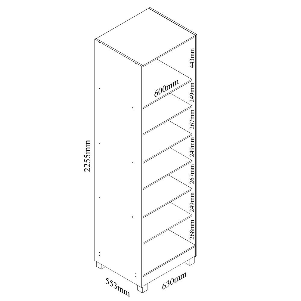 Sapateira 225x63cm com Pés e Espelho Mdf - 4