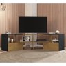 Rack Extensível Canto Inovatta para TV até 65” Preto Velluto/ Freijó - PR Móveis - 2