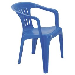 Cadeira Plastica Monobloco com Bracos Atalaia Azul - 3