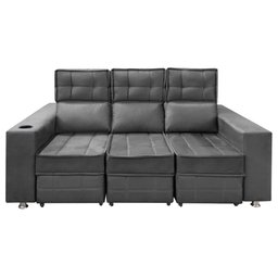 Sofá Retrátil e Reclinável 3 lugares Londres 1.90cm C/Molas - Veludo Star Confort - 3