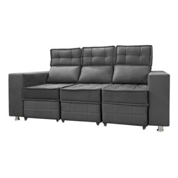 Sofá Retrátil e Reclinável 3 lugares Londres 1.90cm C/Molas - Veludo Star Confort - 1