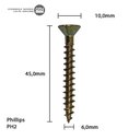 Ver imagem 6 de Parafuso Chipboard Phillips Stein 6.0x45 Caixa 200 Pçs