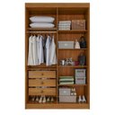 Ver imagem 4 de Guarda-Roupa com Espelho 4 Portas 3 Gavetas 100% MDF Veneza Off White/Cinamomo