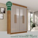 Ver imagem 7 de Guarda-Roupa com Espelho 4 Portas 3 Gavetas 100% MDF Veneza Off White/Cinamomo