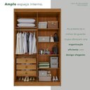 Ver imagem 6 de Guarda-Roupa com Espelho 4 Portas 3 Gavetas 100% MDF Veneza Off White/Cinamomo