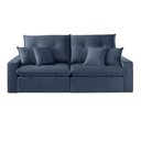 Ver imagem 4 de Sofá com Chaise A259 3 Lugares Retrátil 250cm Azul Linho Meu Sofá Online
