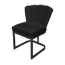 Kit Cadeira Pétala Veludo Preto Base de Ferro Preta - Belliv Decor - 2