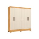Ver imagem 1 de Guarda Roupa Casal Verso 6 Portas Cinamon Touch/Off White - Demóbile