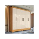 Ver imagem 4 de Guarda Roupa Casal Verso 6 Portas Cinamon Touch/Off White - Demóbile