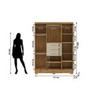 Ver imagem 2 de Guarda Roupa Roupeiro Casal Taurus 06 Portas 03 Gavetas Nature Fendi Vila Rica