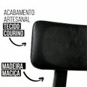 Ver imagem 3 de Kit 6 Cadeiras de Jantar Alice Madeira Maciça Estofadas Courino Preto Madeira Preta Di Franco