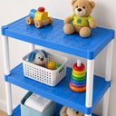 Ver imagem 4 de Prateleira Multiuso 4 Andares Azul Estante Organizadora Brinquedos Quarto Bebe Rack Casa Lavanderia