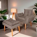 Ver imagem 2 de Poltrona Opala para Sala com Puff Reforçada Suede