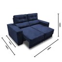 Ver imagem 2 de Sofá Retratil e Reclinavel 3 Lugares Roma Suede