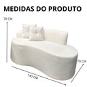 Ver imagem 7 de Sofá Curvo 2 Lugares Feijão Orgânico Divã Suede Bege + Brindes